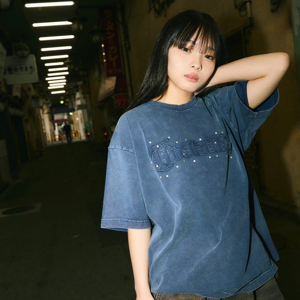 Vintage styles Patch work logo tee