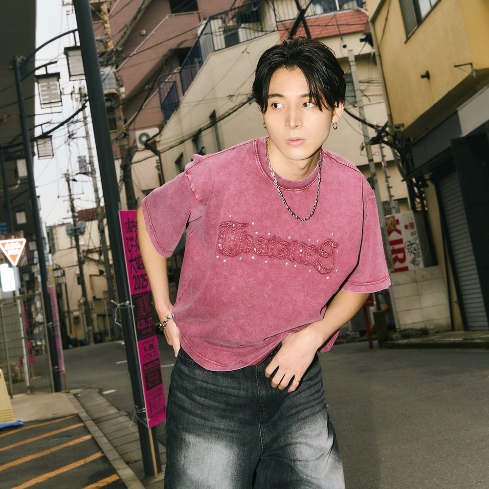 Vintage styles Patch work logo tee