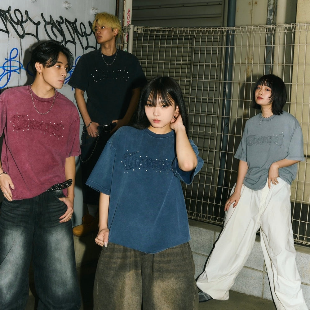 Vintage styles Patch work logo tee