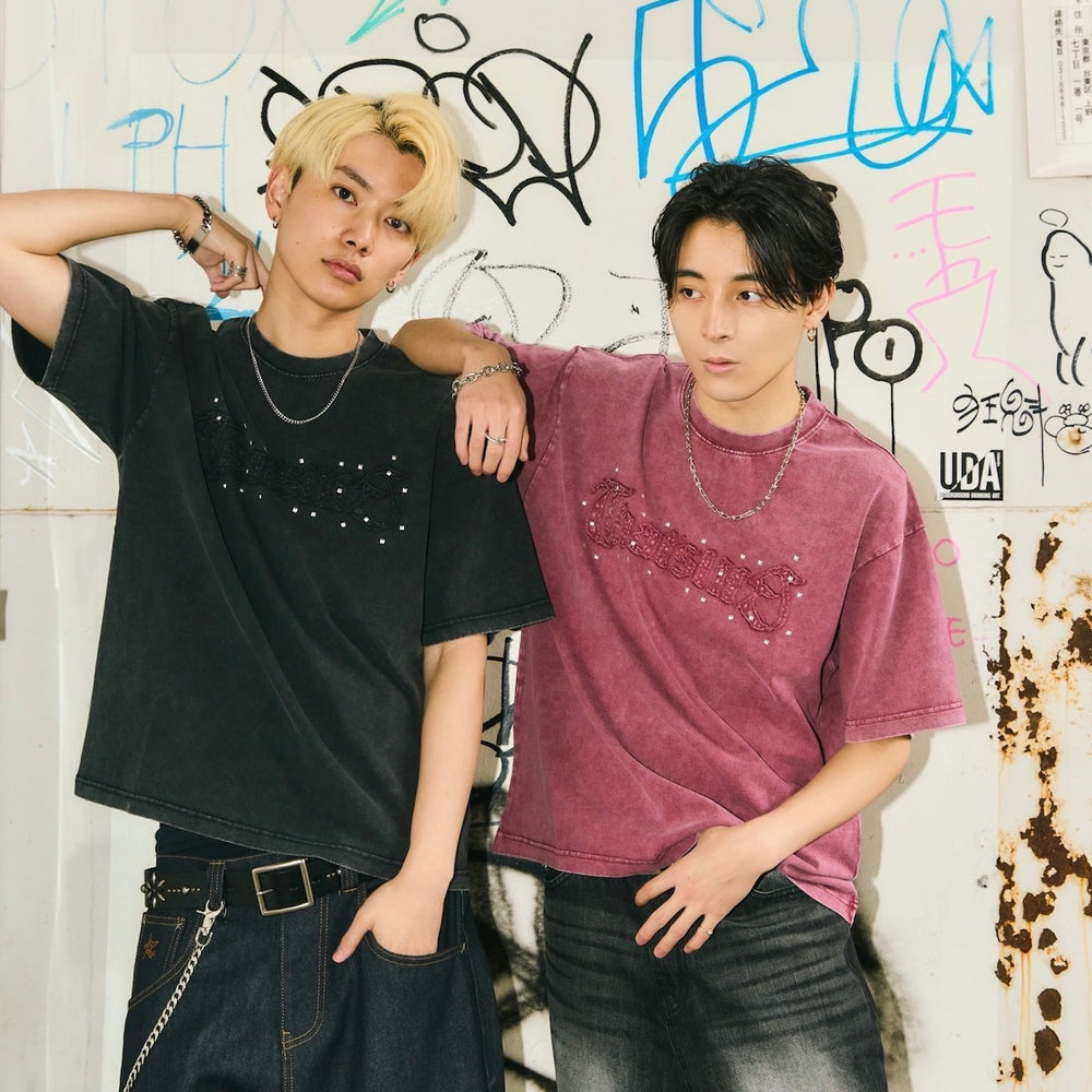 Vintage styles Patch work logo tee