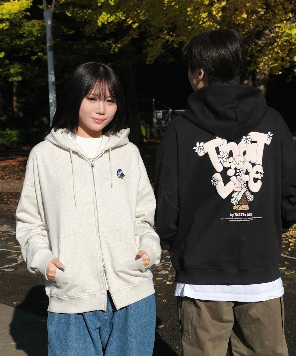 HEAVY WEIGHT 11.0oz "FLOWER BOY" LOGO ZIP HOODIE