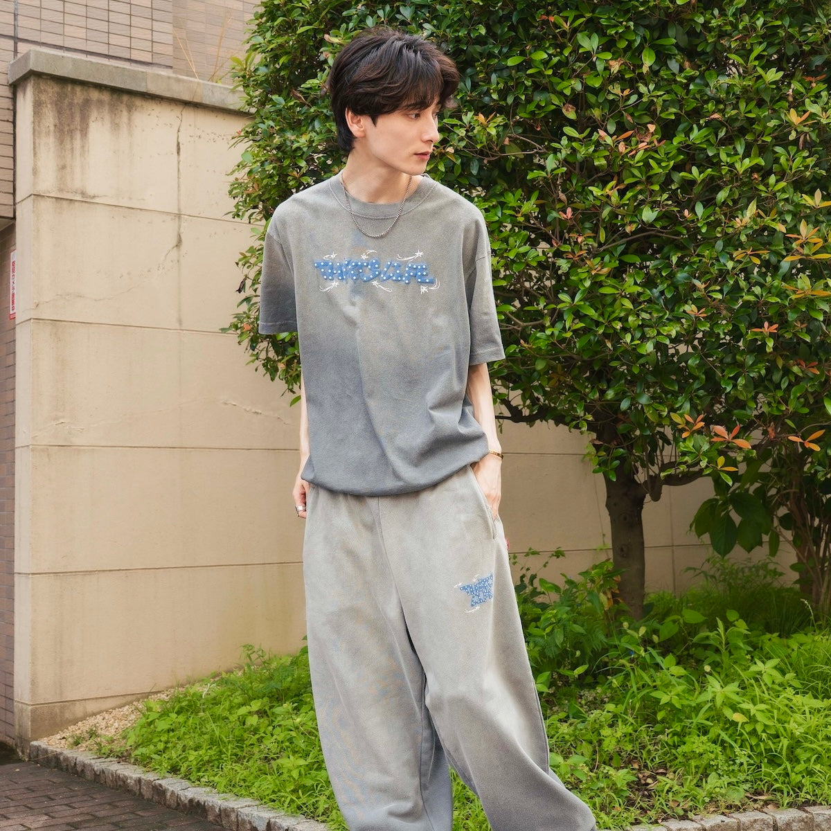 Vintage fade Wave logo Drawcode tee