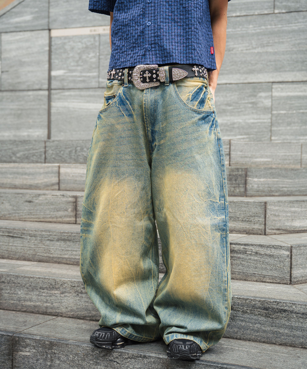 TS logo Baggy Denim pants free