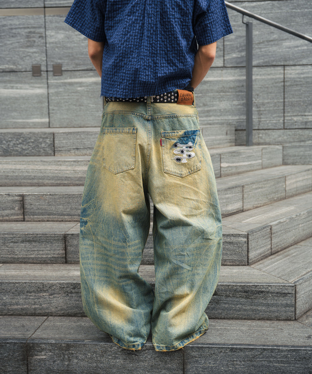 TS logo Baggy Denim pants free