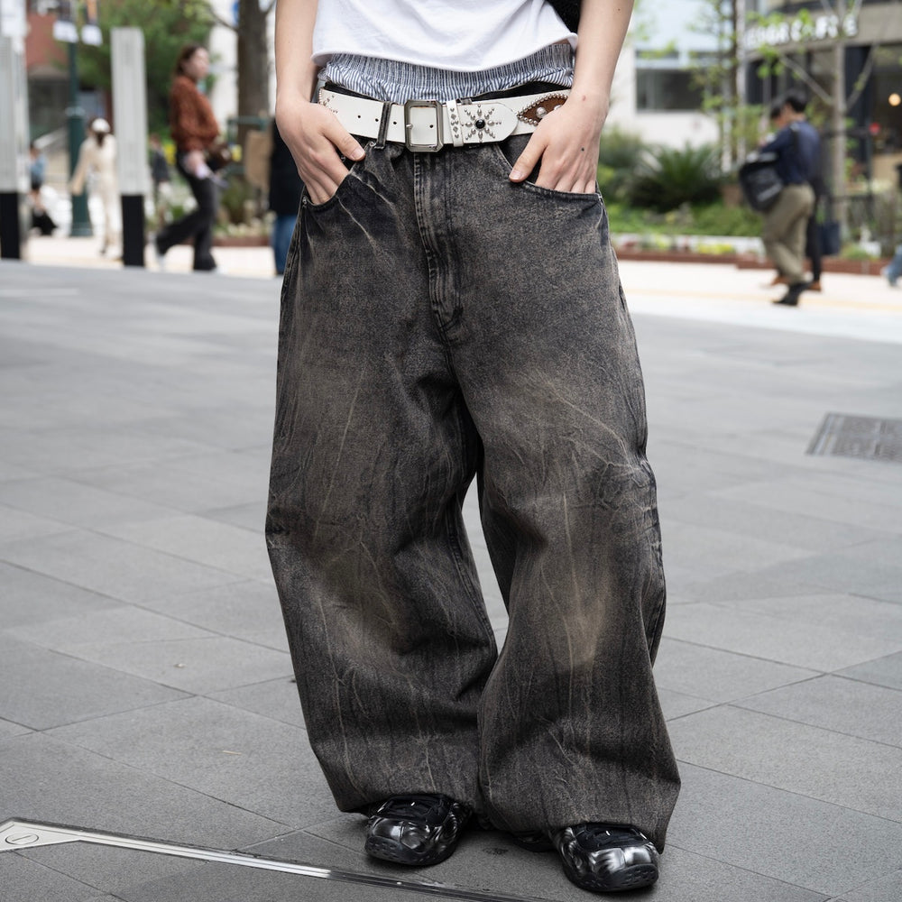 TS logo Baggy Denim pants