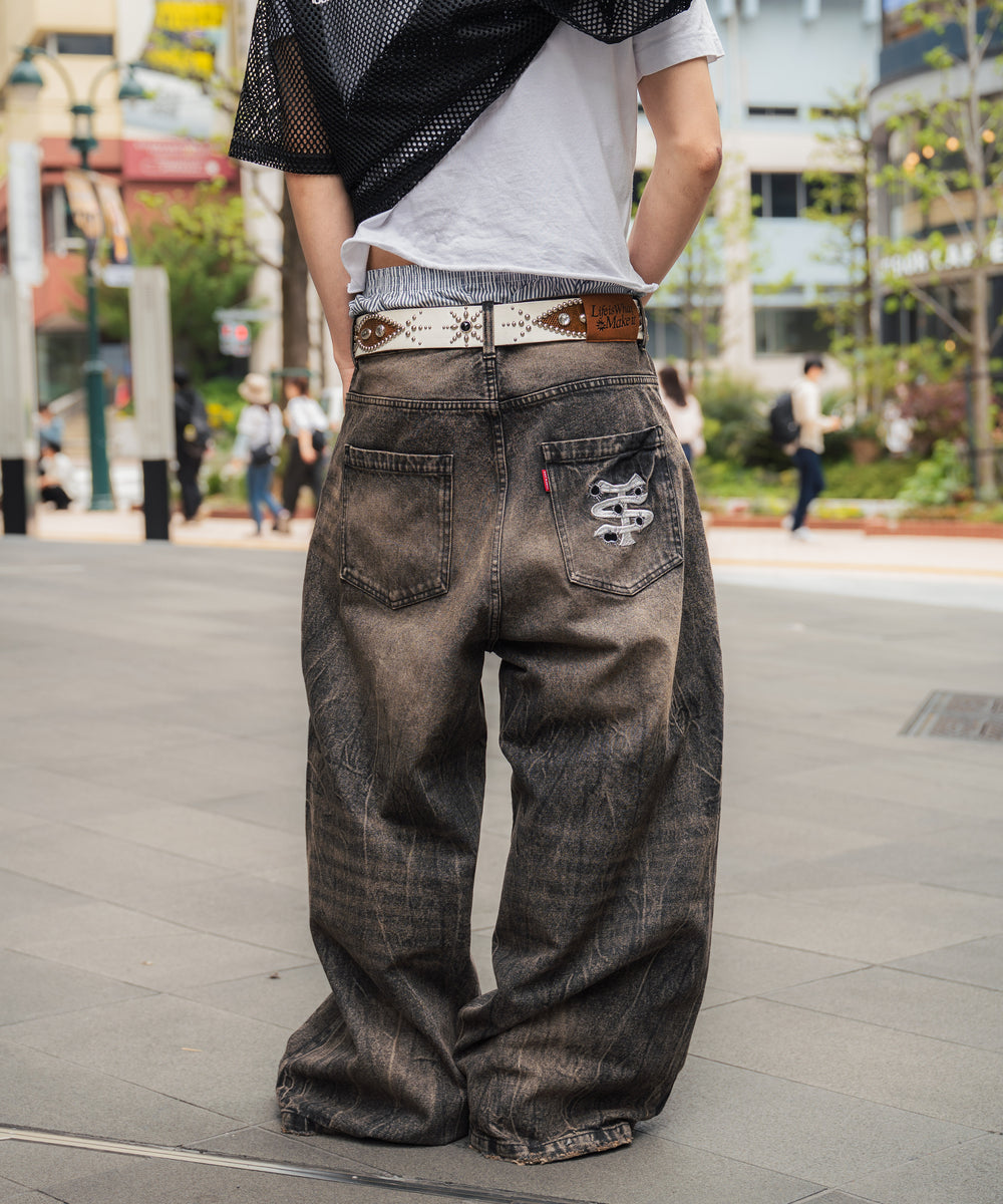 TS logo Baggy Denim pants free