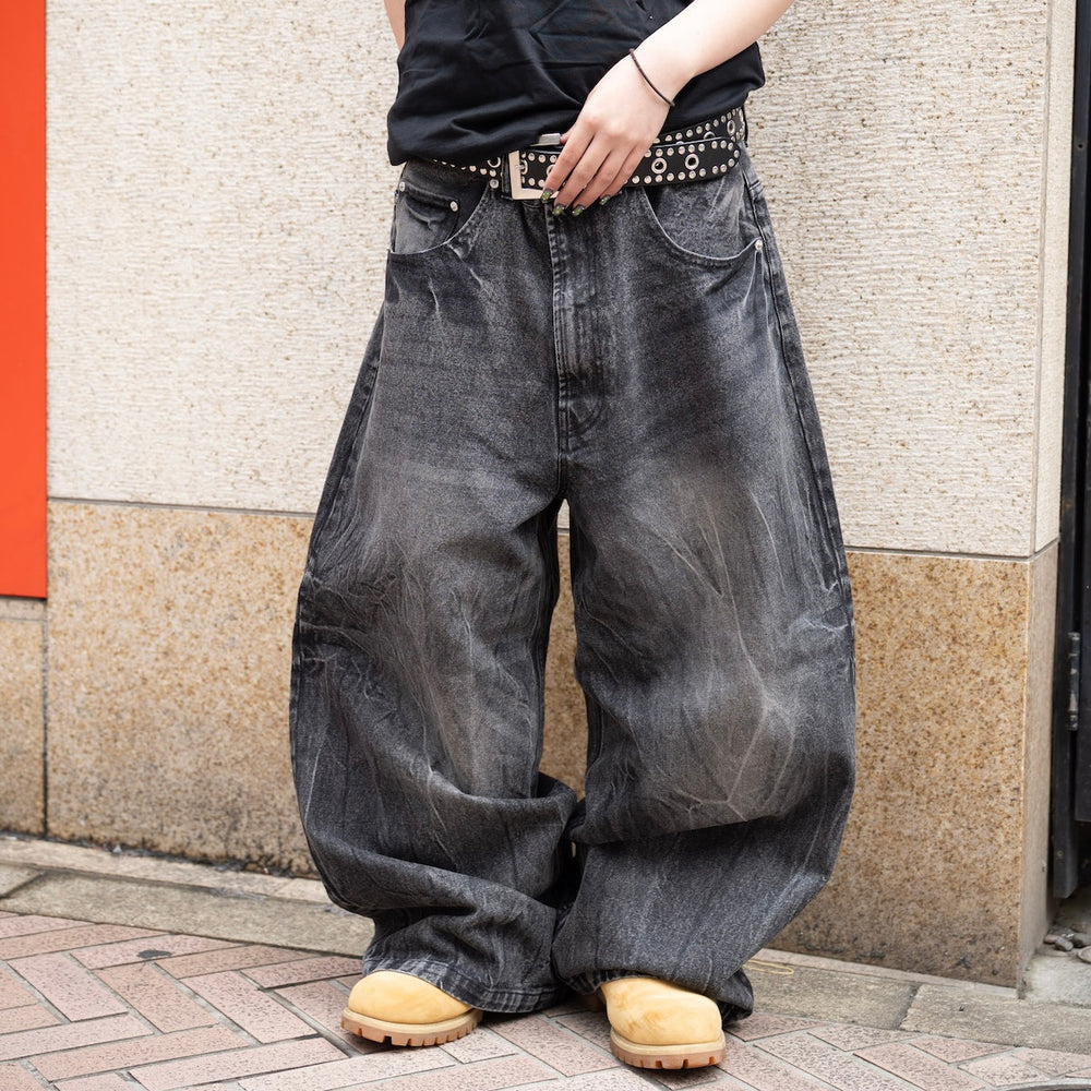 TS logo Baggy Denim pants
