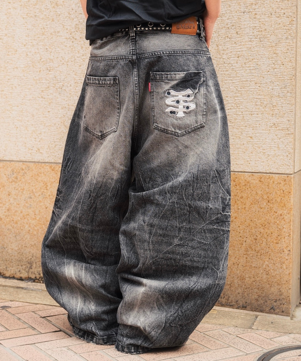 TS logo Baggy Denim pants