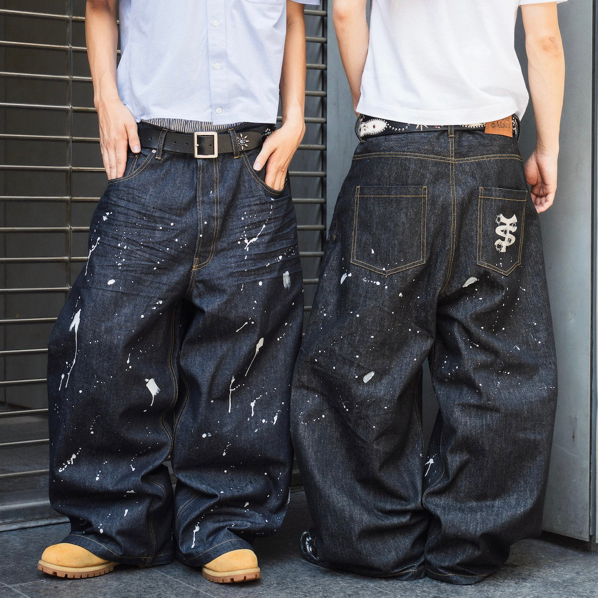 ザッツライフデニムTS logo Rigid Baggy Denim pants TS logo Rigid Baggy Paint Denim pants – That's life online store