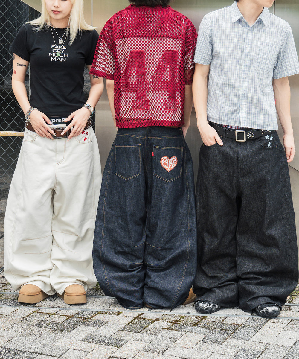 Heart logo Rigid Baggy Denim pants