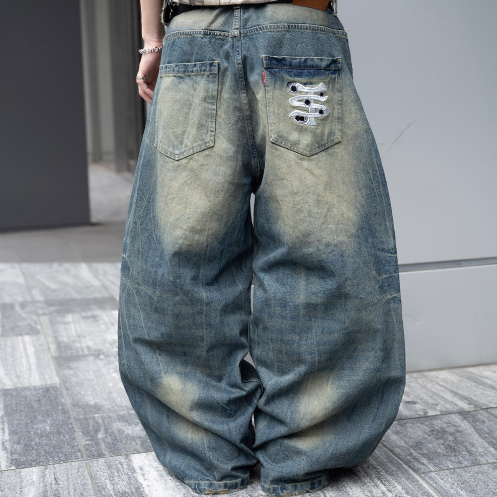 TS logo Baggy Denim pants
