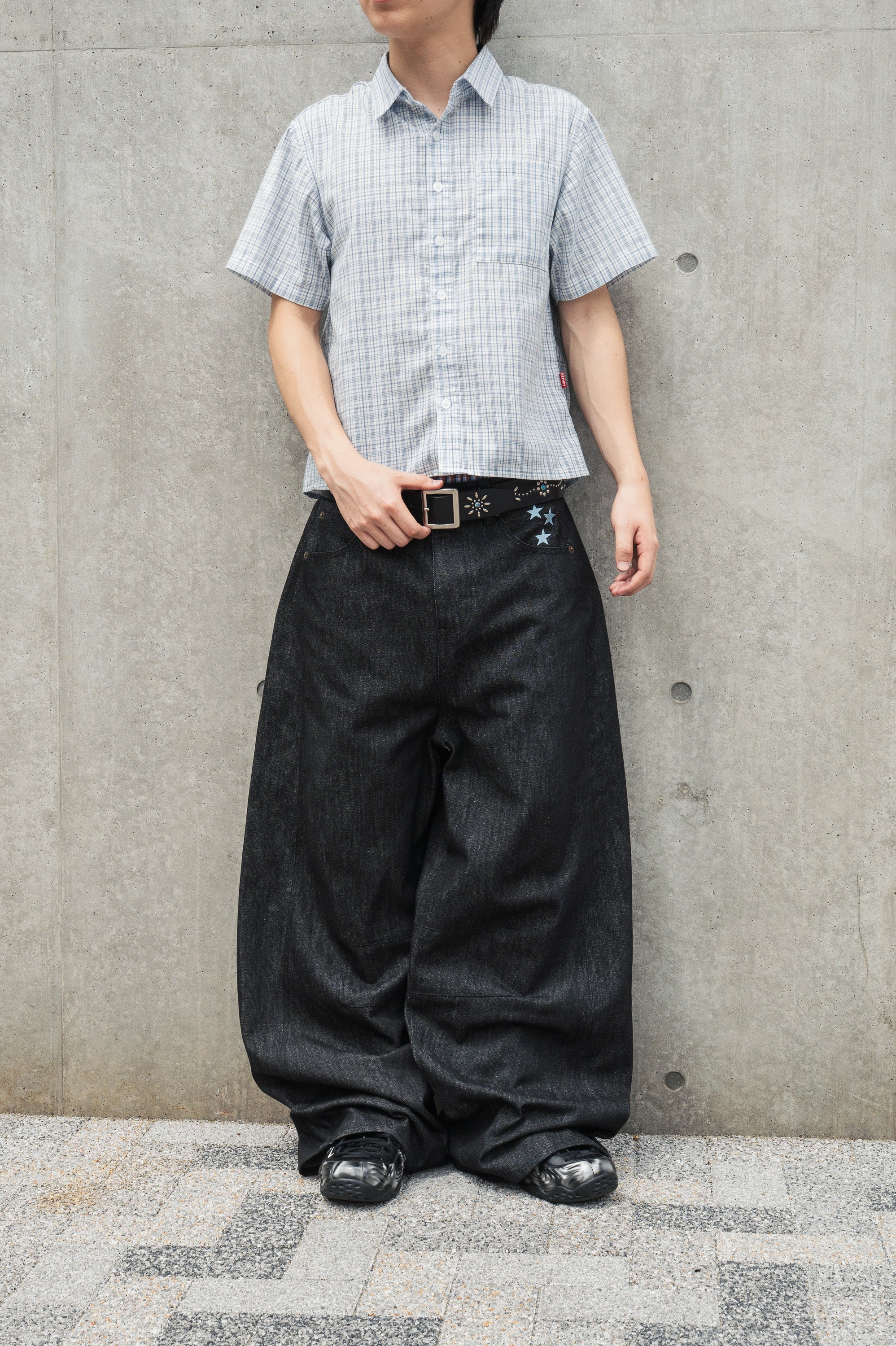 Heart logo Rigid Baggy Denim pants free