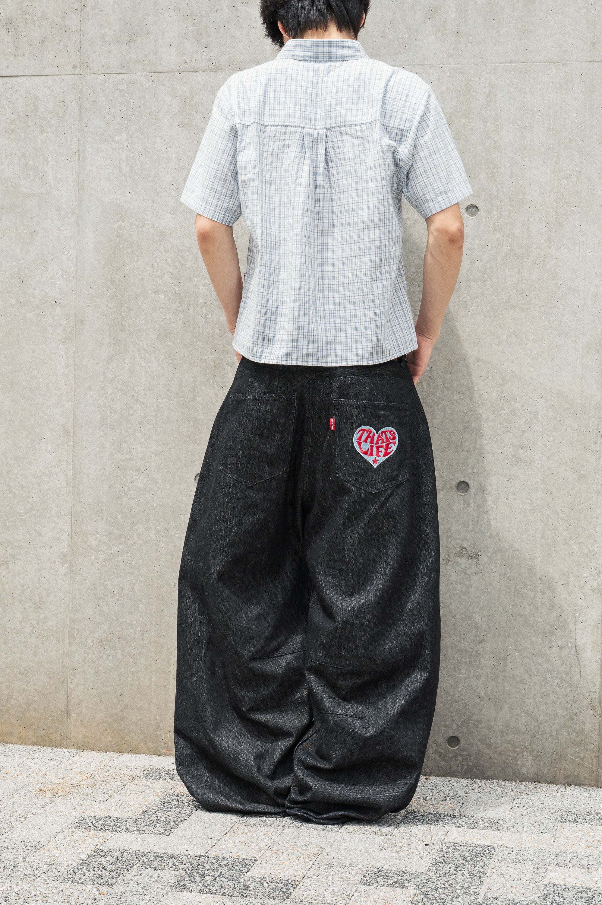 Heart logo Rigid Baggy Denim pants free