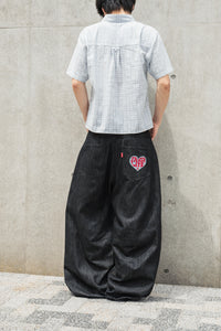 Heart logo Rigid Baggy Denim pants free