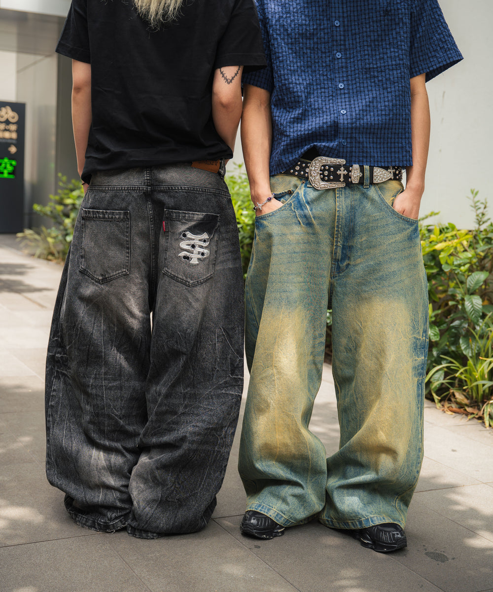 TS logo Baggy Denim pants free