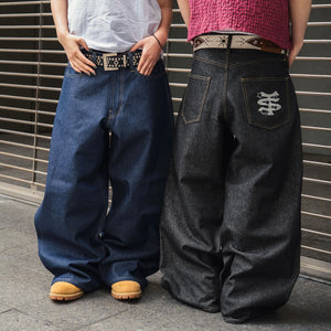 TS logo Rigid Baggy Denim pants