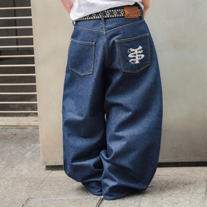 TS logo Rigid Baggy Denim pants