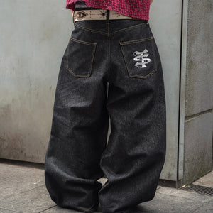 TS logo Rigid Baggy Denim pants