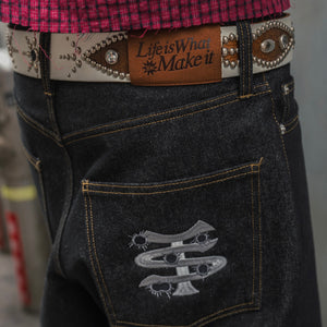 TS logo Rigid Baggy Denim pants