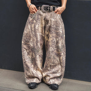TS logo Rigid Baggy Denim pants