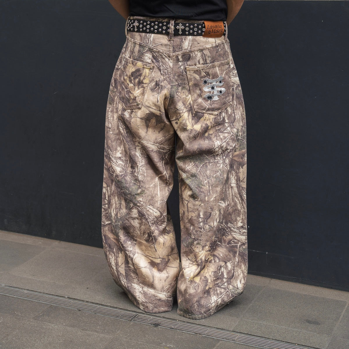 TS logo Rigid Baggy Denim pants