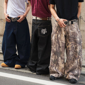 TS logo Rigid Baggy Denim pants