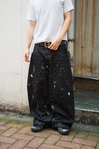 TS logo Rigid Baggy Paint Denim pants free