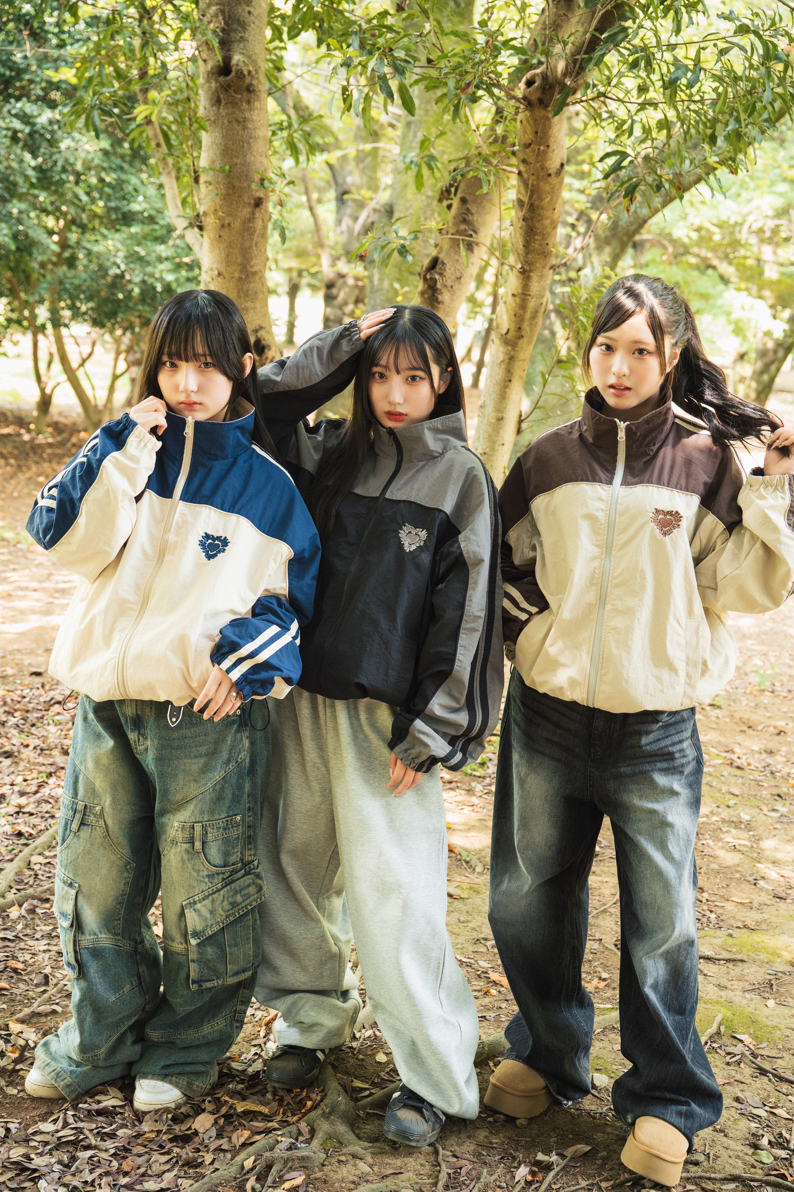 Heart logo 2way Reversible Nylon Jackets free