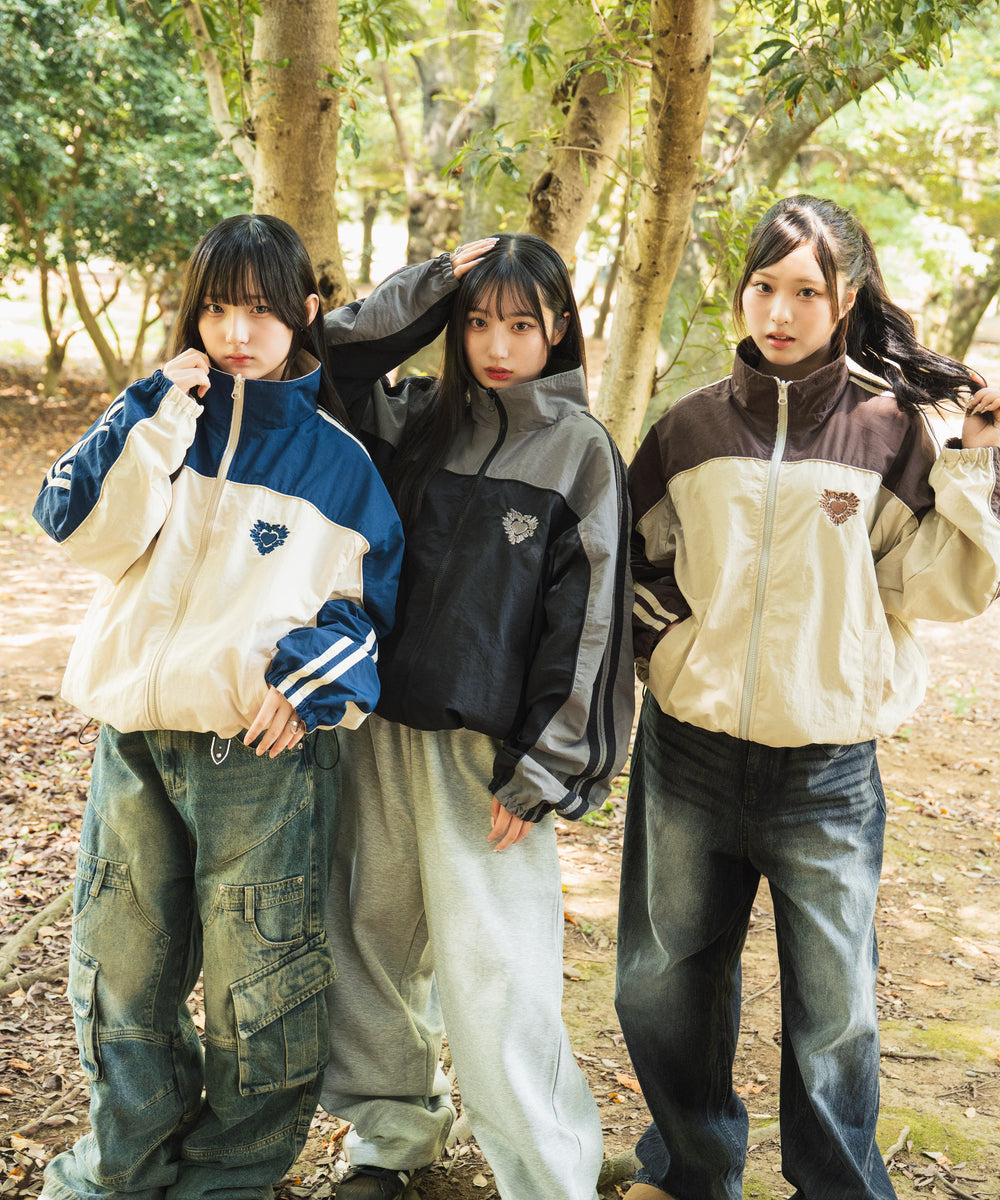 Heart logo 2way Reversible Nylon Jackets free