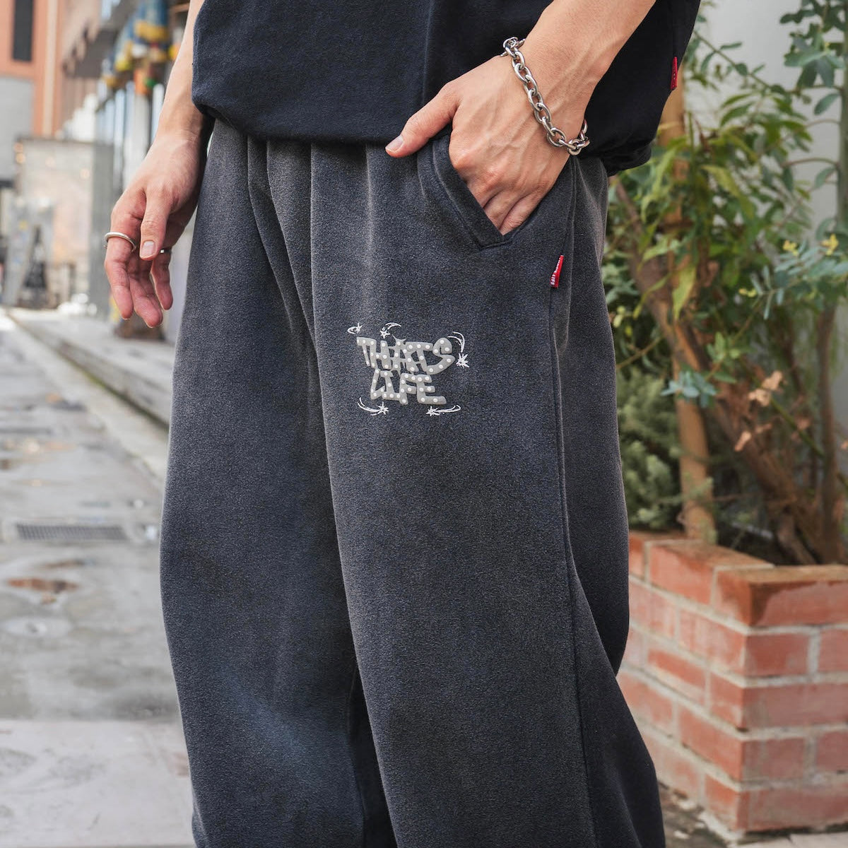 Vintage fade Wave logo sweat pants