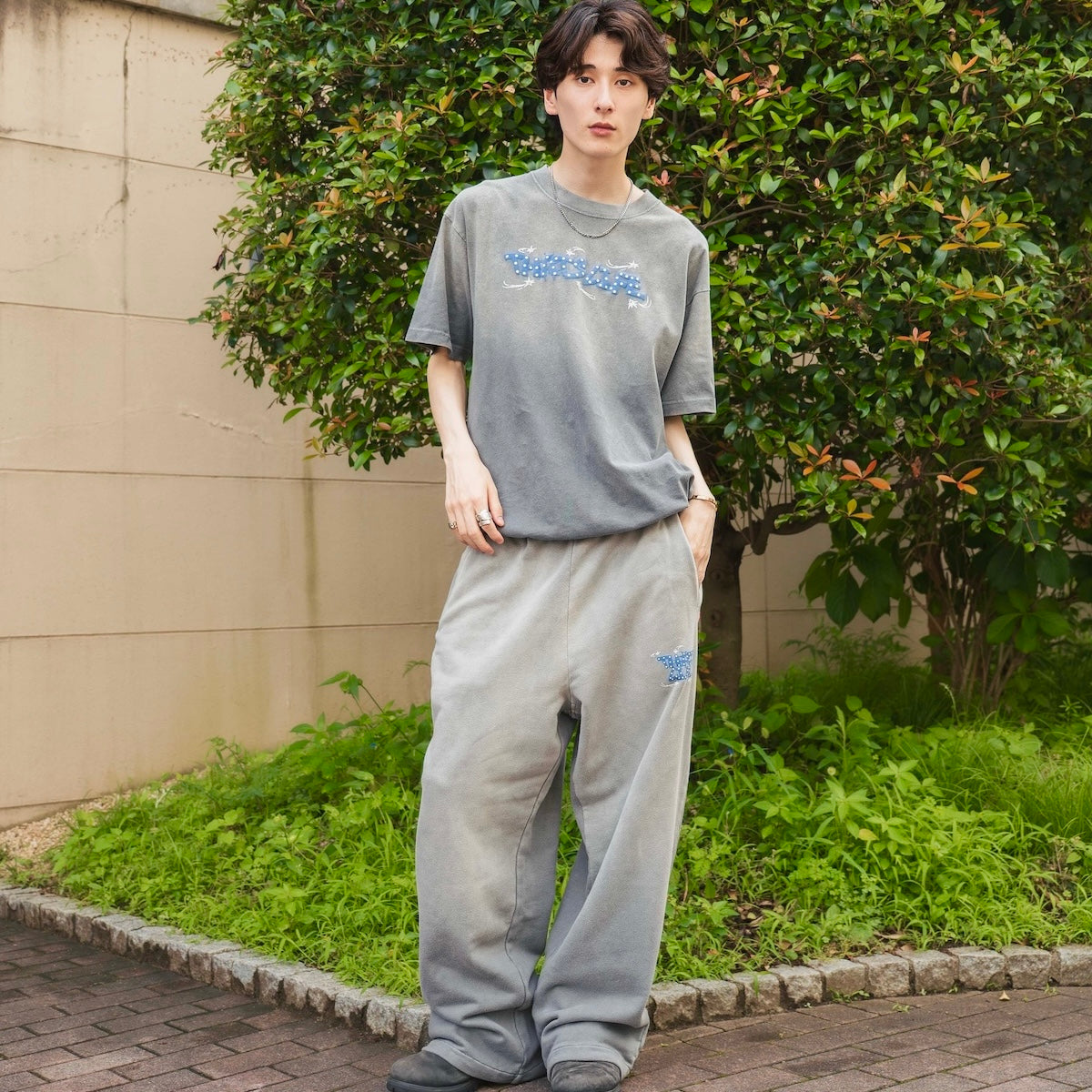 Vintage fade Wave logo sweat pants