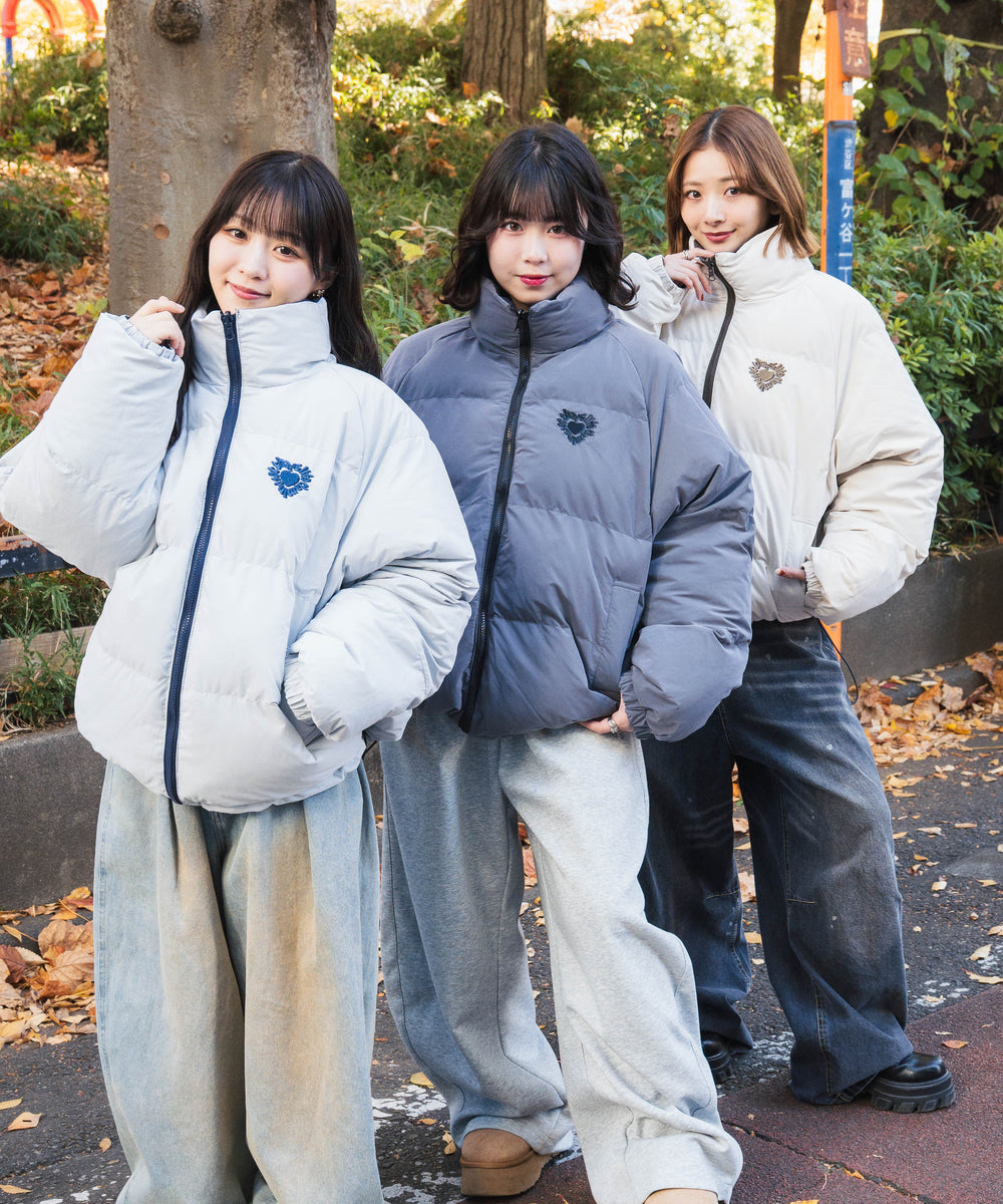 Heart logo Reversible Puffer Jackets free