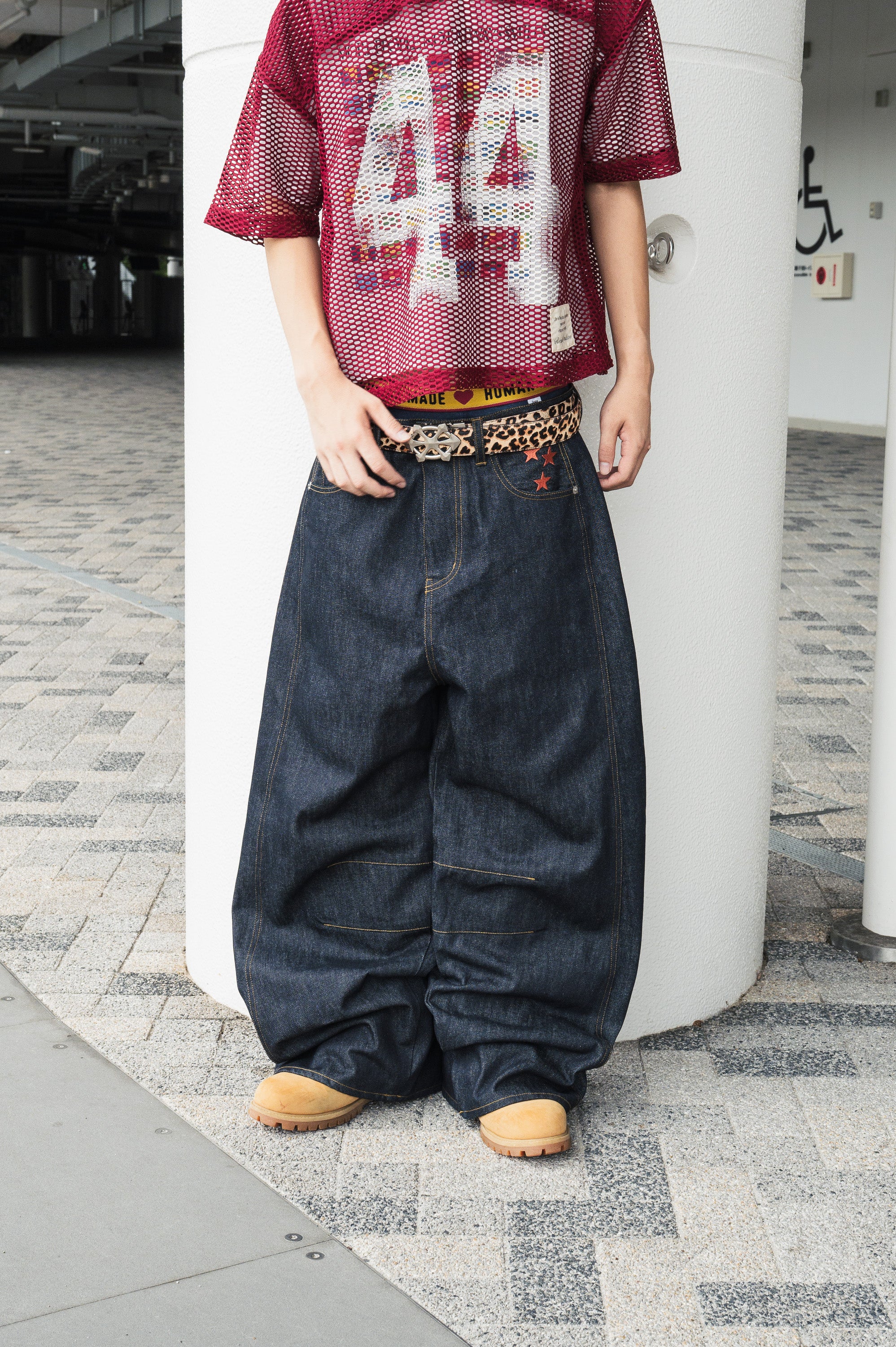 Heart logo Rigid Baggy Denim pants free