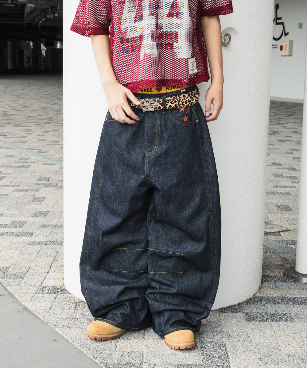 Heart logo Rigid Baggy Denim pants free