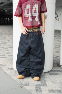 Heart logo Rigid Baggy Denim pants free