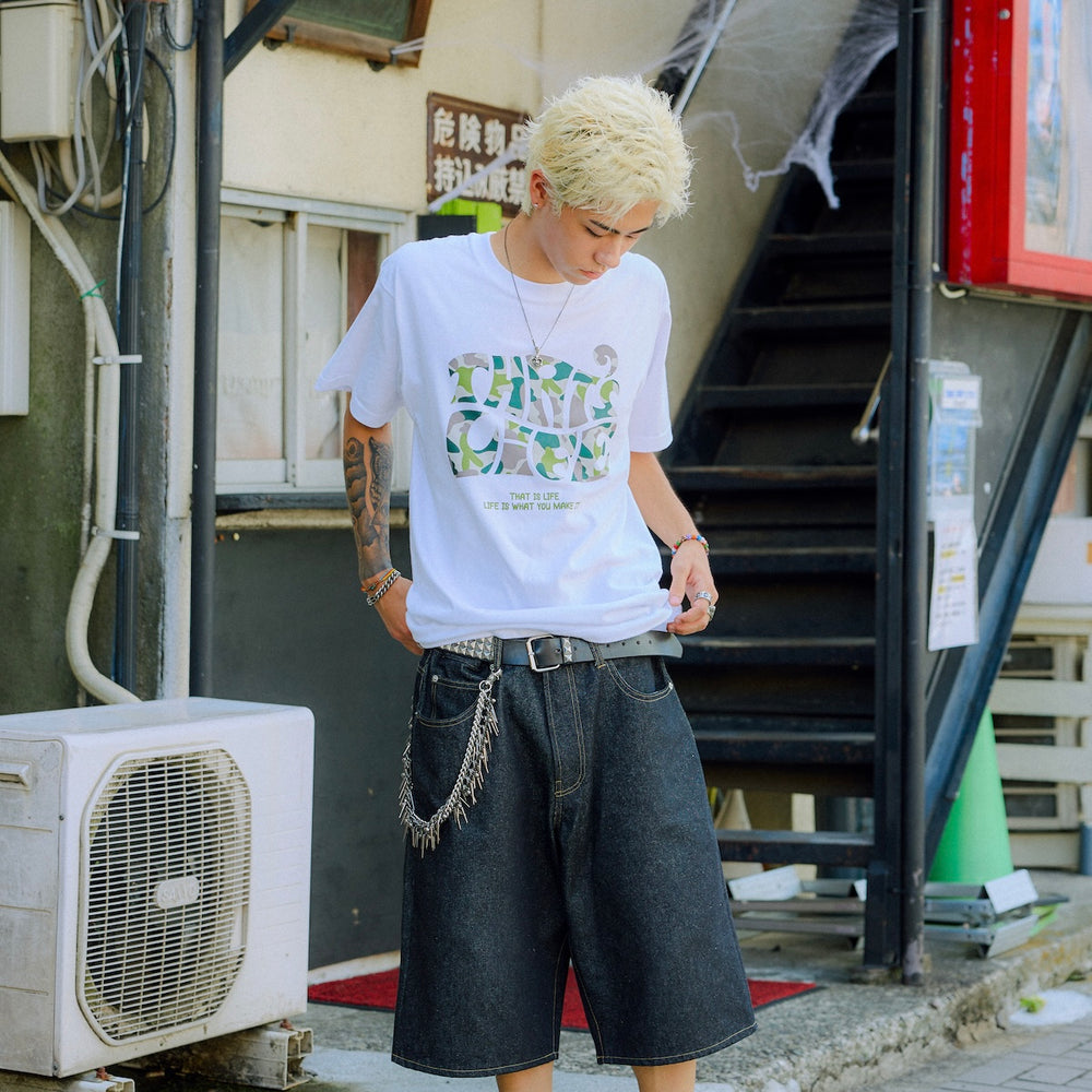 Surf Camo logo front print T-shirt