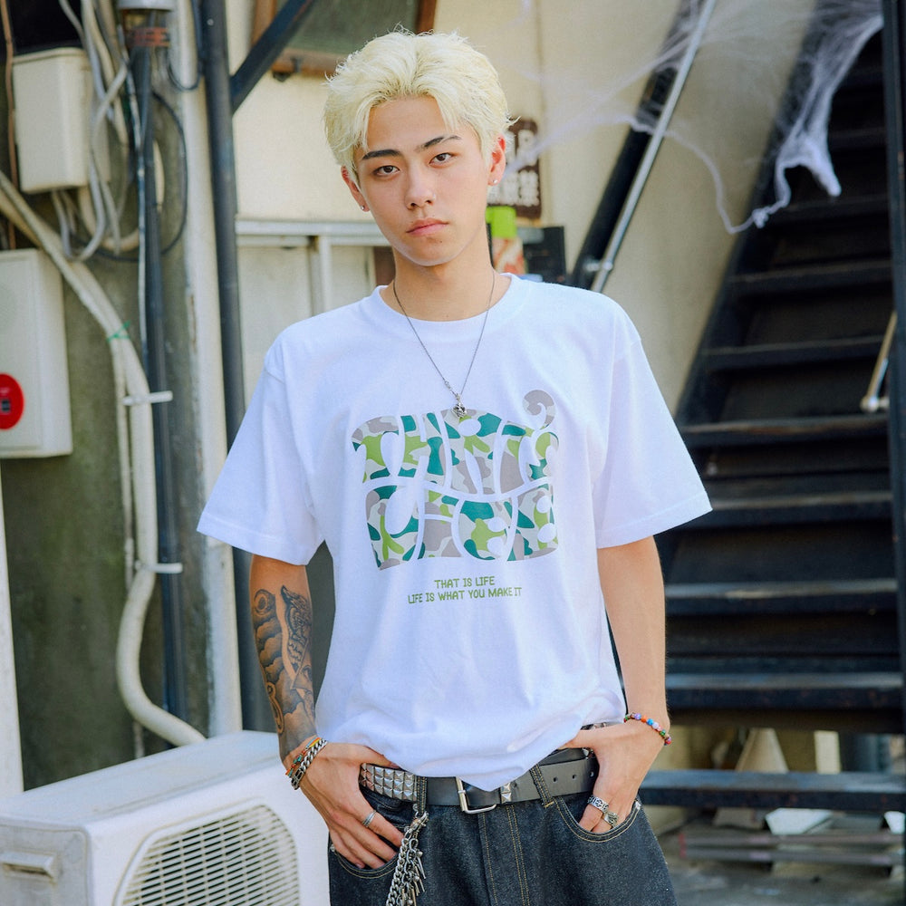 Surf Camo logo front print T-shirt