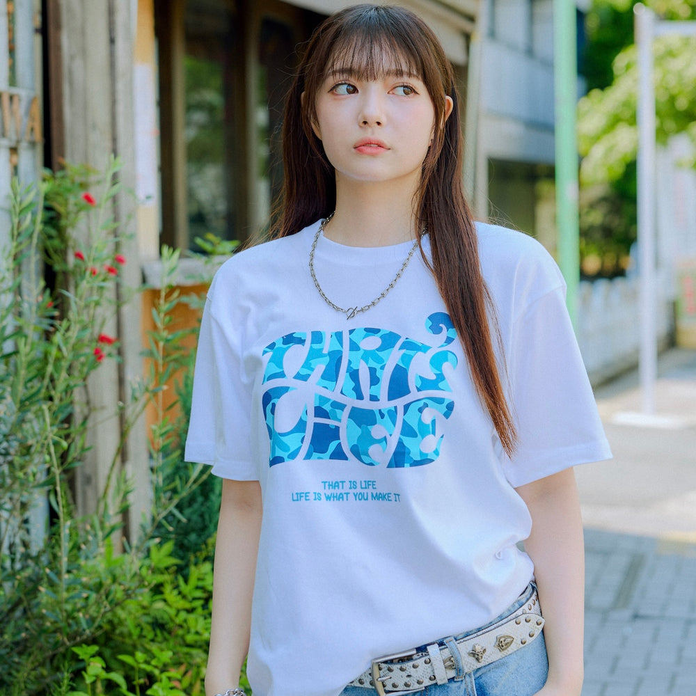 Surf Camo logo front print T-shirt