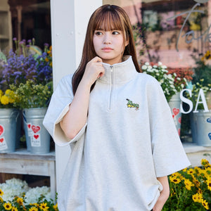 HEAVY WEIGHT ANGEL LOGO HALF ZIP TEE