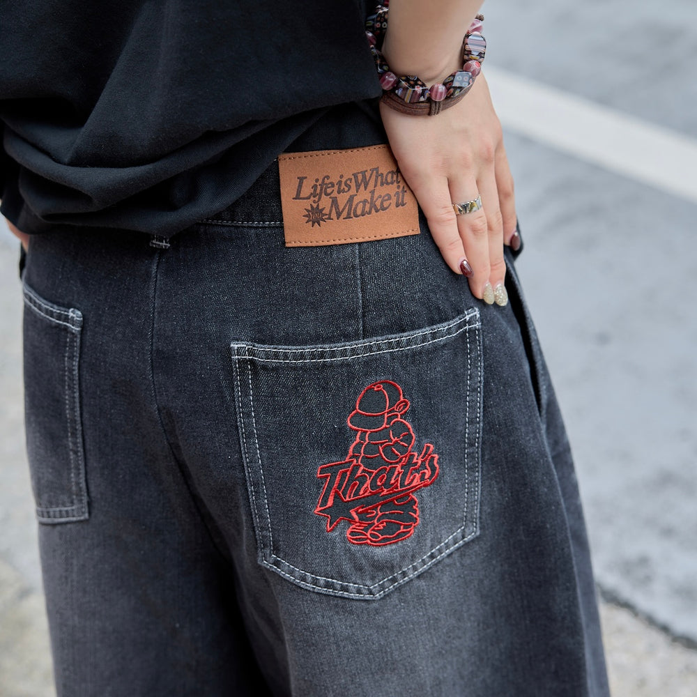 “CAP BOY” logo Original Half Denim pants