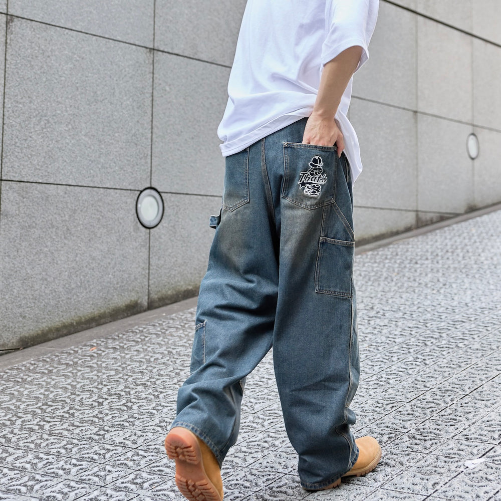 “CAP BOY” logo Original Double Knee Denim