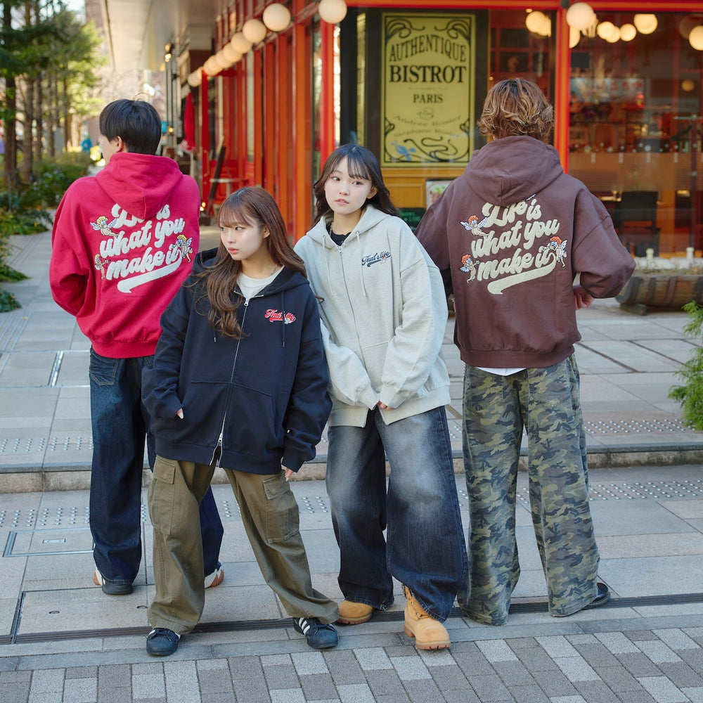 HEAVY WEIGHT 12.0oz ANGEL LOGO ZIP HOODIE