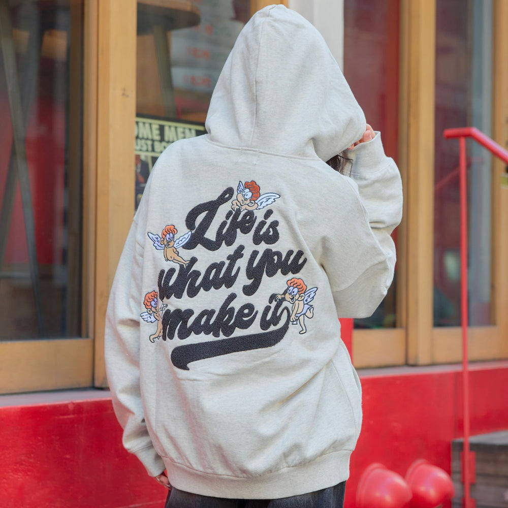 HEAVY WEIGHT 12.0oz ANGEL LOGO ZIP HOODIE