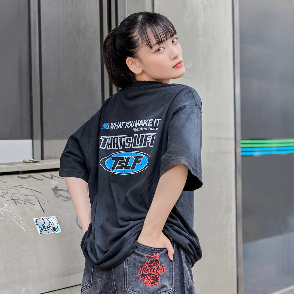 Vintage styles "TsLF" logo S/S tee