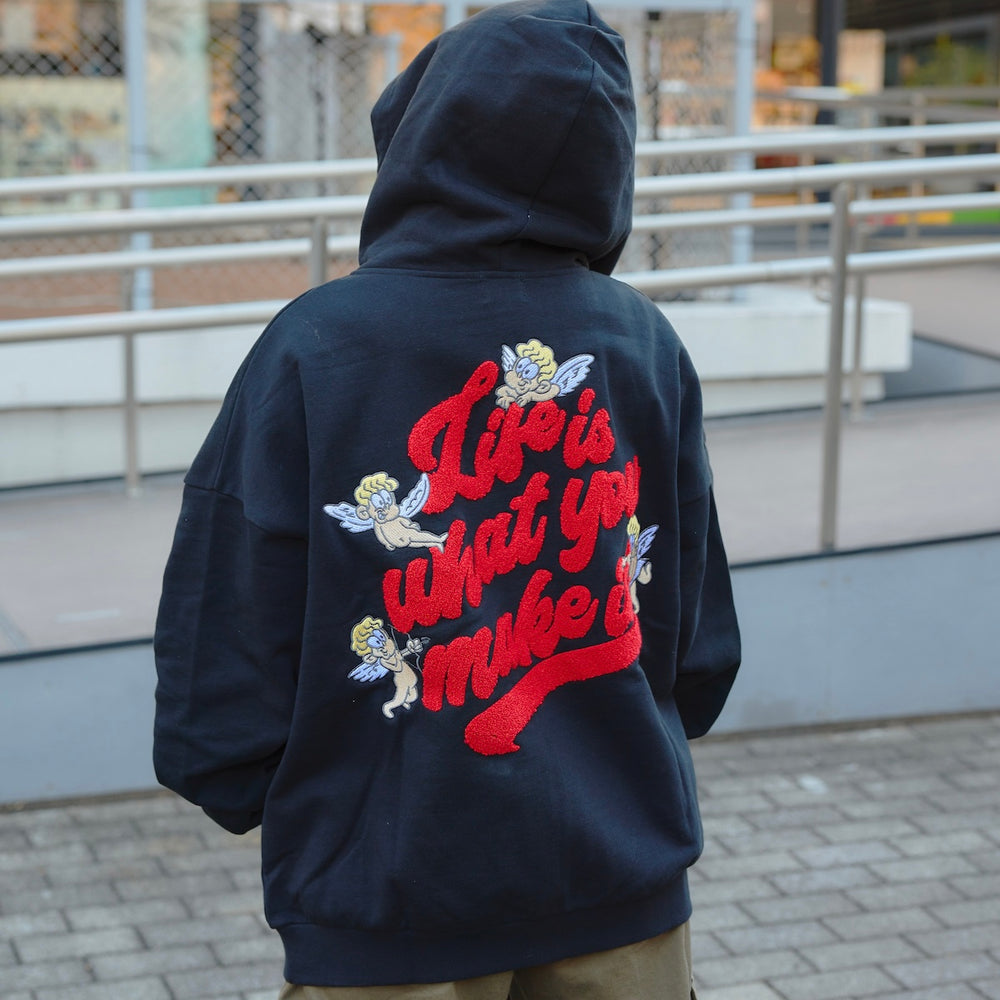 HEAVY WEIGHT 12.0oz ANGEL LOGO ZIP HOODIE