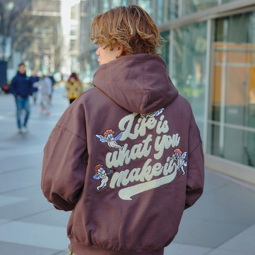 HEAVY WEIGHT 12.0oz ANGEL LOGO ZIP HOODIE