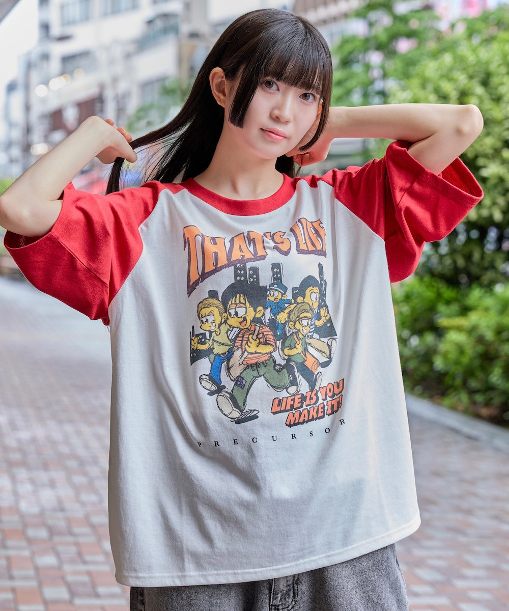 That's life Biker logo Raglan tee