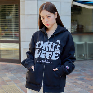 Front wave logo zip hoodie
