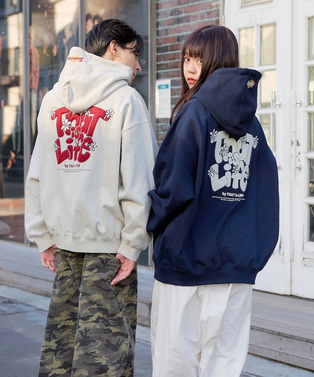 HEAVY WEIGHT 12.0oz "FLOWER" LOGO HOODIE