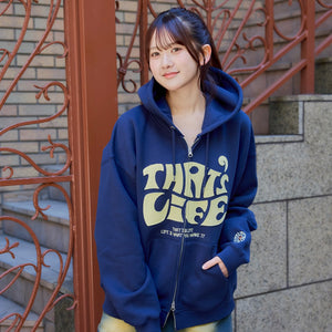Front wave logo zip hoodie